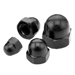 Acero inoxidable DIN1587, superficie de aleación de zinc-níquel, tapa de bellota hexagonal negra, cubierta decorativa, tuerca de cúpula semicircular - Product Image 1