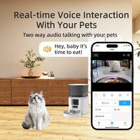 Comedero Automático para Mascotas con Cámara HD 1080P, 4L, WiFi 5G, Control por Aplicación Tuya, Dispensador de Comida para Perros y Gatos