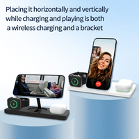 2024 nouveau chargeur de voyage tendance 15W chargeur sans fil support pliable 3 en 1 Station de support de téléphone portable multifonctionnel personnalisé