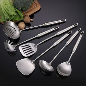 Utensilios de cocina de acero inoxidable 304 engrosado, espátulas domésticas, cucharas ranuradas, cucharones para sopa, espátulas para freír, espátulas para fideos - Product Image 2