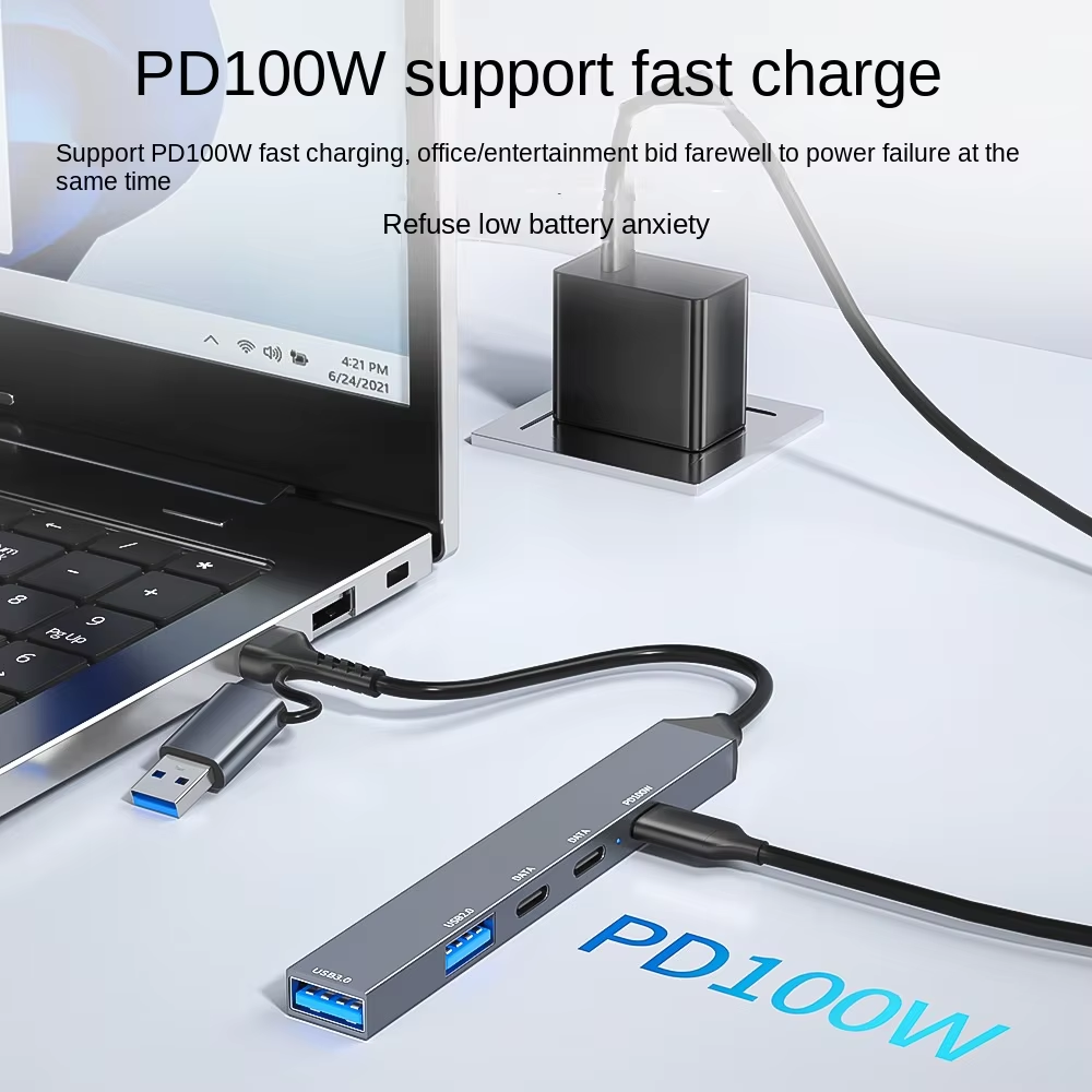 ORANGLES 5-Port USB-C Docking Station | Multiport Hub with SD/TF Card Reader | USB 3.0 & 2.0 Splitter for MacBook Pro, Lenovo & More – orangles Kuwait - full product showcase - displaying specifications - Image 5 of 6 | adapts to any space | 5-Port USB-C Docking Station | Multiport Hub with SD/TF Card Reader | USB 3.0 & 2.0 Splitter for MacBook Pro, Lenovo & More – orangles Kuwait deal New Jersey | Free Shipping ORANGLES