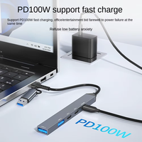 Hub 5 ports USB C Station d'accueil USB 3.0 & 2.0 Hub multiport Lecteur de carte SD TF pour Lenovo Macbook Pro Adaptateur multi-splitter