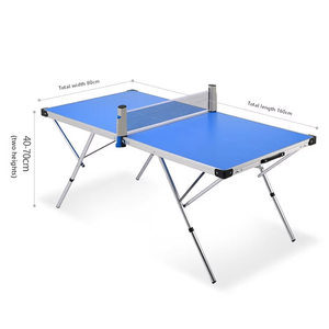 Table de <span class=keywords><strong>ping</strong></span>-<span class=keywords><strong>pong</strong></span> pliable peu encombrante, montage facile, ensemble de tennis de table portable, <span class=keywords><strong>filet</strong></span> rétractable, poignée de transport, durable, pour enfants et adultes - Product Image 6