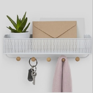 Étagères flottantes en maille métallique, 10 pièces, décoration murale, <span class=keywords><strong>porte</strong></span>-serviettes, <span class=keywords><strong>porte</strong></span>-clés, <span class=keywords><strong>cintre</strong></span> à 5 crochets, supports de rangement - Product Image 1