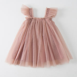 Robes en tulle pour filles, manches évasées multicolores, couleur unie, robes tutu d'été pour bébés filles, vente en gros - Product Image 5