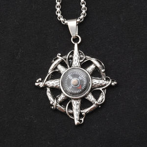 Hip Hop rétro Sports de plein air soleil colliers survie boussole pendentif collier amulette Talisman bijoux - Product Image 6