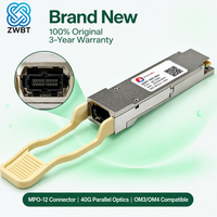 QSFP-40G-SR4 40G QSFP+ Transceiver Optik 850nm 150m MTP/MPO MMF VCSEL DDM 40GBASE-SR4 Modul Hot Pluggable Pusat Data 4x10G
