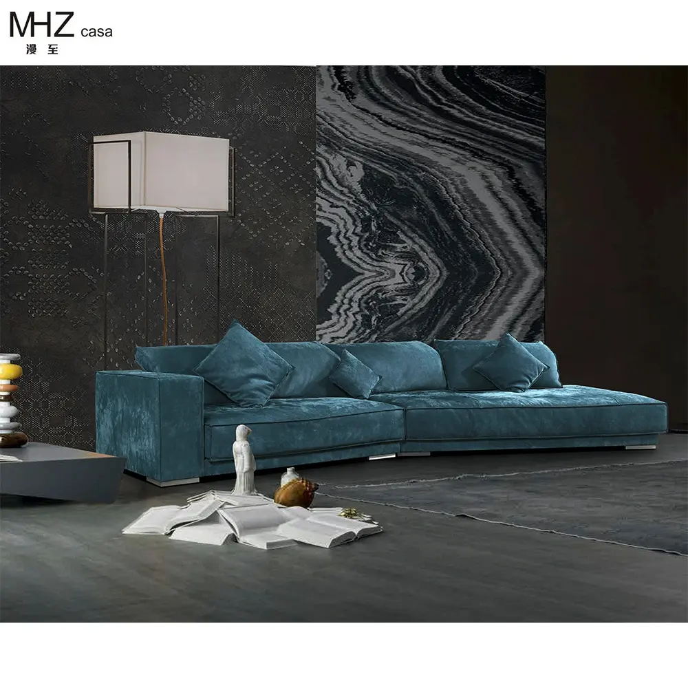 MHZ casa damasco divano italiano Designer doppia fila piccolo soggiorno in pelle smerigliata divano