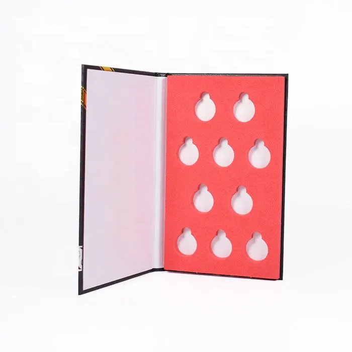 Scatole di imballaggio in cartone con coperchio a ribalta a forma di libro con scatola di imballaggio di caramelle per compresse di destrosio da 10 pezzi OEM