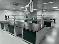 Banco de Laboratorio Económico con Estructura de Acero Laminado en Frío y Madera para Clases de Química Básica