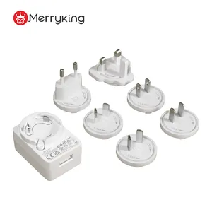 Merryking UL CB blanc ac/dc interchangeable usb adaptateur universel adaptateur de prise 12v pour routeur tv humidificateur