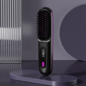 <span class=keywords><strong>Brosse</strong></span> et lisseur chauffants portables sans fil miniatures rechargeables personnalisés pour usage hôtelier avec réglages multi-températures - Product Image 5