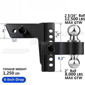 Bras de remorque universel réglable en alliage d'aluminium de 6 pouces avec base de verrouillage pour bouche carrée de 2 pouces - Product Image 4