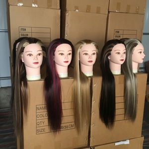 Têtes d'entraînement <span class=keywords><strong>tête</strong></span> de Mannequin blonde Extra longue avec cheveux pour pratique maquillage coiffure Mannequin poupées <span class=keywords><strong>tête</strong></span> de coiffure - Product Image 3