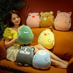 EN STOCK Coussin chauffe-mains en peluche motif animaux <span class=keywords><strong>de</strong></span> dessin animé, mignon et kawaii, <span class=keywords><strong>licorne</strong></span>, dinosaure, chat, cochon, husky, jouet en peluche moelleux - Product Image 2