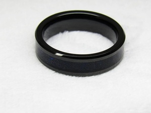 Anello nuziale in tungsteno nero da 6mm con nodo celtico interno blu stile classico per regalo di fidanzamento religioso cristiano - Product Image 2