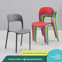 Nordischer Minimalistischer Esszimmerstuhl mit Rückenlehne Armlos Anpassbarer Kunststoff-Esszimmerstuhl für Zuhause und Restaurant