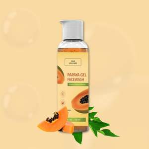 Nouveau gel nettoyant pour le visage à la papaye avec extrait de papaye, hamamélis et acide lactique, tous types de peau, peau sans imperfections, peau éclatante, élimine les impuretés - Product Image 1