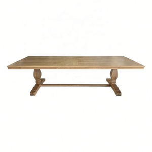 T159-300 Pháp Sàn Gỗ Trestle Mộc Mạc Retro Đám Cưới Bữa Ăn Tối Bằng Gỗ Hình Chữ Nhật Rắn Gỗ Sồi Bàn Ăn - Product Image 1