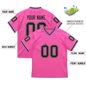 Tùy chỉnh thiết kế của bạn Logo Rugby Mỹ bóng đá Jersey Đồng bằng lưới v-cổ Câu lạc bộ bóng đá mặc Cờ Mỹ bóng đá Jersey - Product Image 4