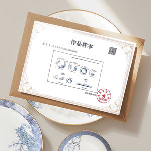 עצם סין מאכלת צלחת ארוחת ערב פרח קרמיקה סט כוס קפה של כלי אוכל כחול חרסינה עם צלוחית - Product Image 4