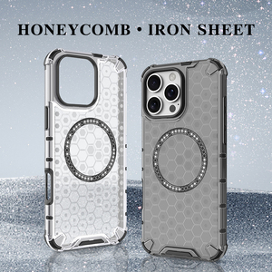 Housse en nid d'abeille Attraction magnétique étui de téléphone antichoc pour <span class=keywords><strong>iPhone</strong></span> <span class=keywords><strong>11</strong></span> 12 13 14 15 Plus 16 <span class=keywords><strong>Pro</strong></span> <span class=keywords><strong>Max</strong></span> 16E Fundas Para Celulares - Product Image 2