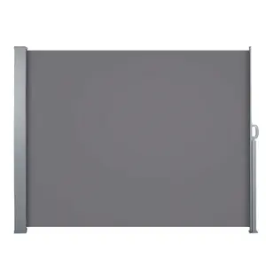 Patio privacidad sombra tamaño mediano retráctil pared lateral toldo al aire libre jardín balcón pantalla gris 180*300cm