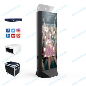 Haute résolution <span class=keywords><strong>72</strong></span> pouces miroir magique 4K 43 pouces écran tactile Photomaton avec roues Portable tour miroir Photo Booth Machine - Product Image 3