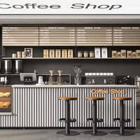 Meubles de comptoir de café-boutique Fashion Mall Coffee Shop Bar Distributeur automatique avec un design d'éclairage LED élégant
