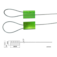 Sello de Seguridad Metálico Desechable ZL-S026, de Aluminio y Acero Galvanizado, con Cable de Alambre, de Alta Resistencia y Cierre Unidireccional
