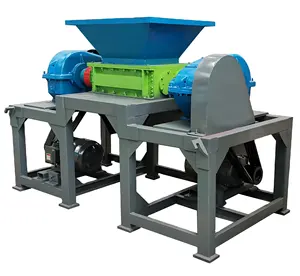 Recycling Schroot Shredder Hout Pallet Plastic Fles Shredder Mes Band Rubber Crusher Machine Dubbele As Shredder