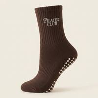 Chaussettes de Pilates personnalisées antidérapantes en coton côtelé avec points en silicone pour le yoga, le studio et l'entraînement de barre
