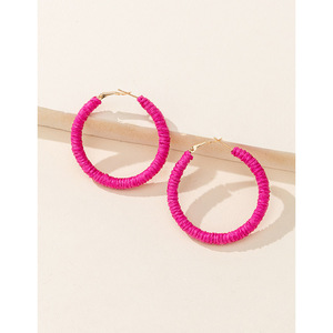 Boucles d'oreilles tissées Fashion Woven Color High Hoop Boucles d'oreilles pour femmes Uionen 1075 - Product Image 2