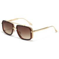 Lunettes de soleil de luxe unisexes pour hommes et femmes, monture carrée en métal, style steampunk, nouvelle collection de la marque, série disponible chez le fournisseur