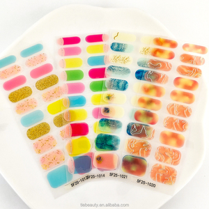Five & Ten GMPC/Sedex/ISO/EUDR Vente en gros de bandes de gel pour nail art sans UV avec feuille métallique et paillettes, bandes de gel imperméables pour <span class=keywords><strong>ongles</strong></span> - Product Image 6