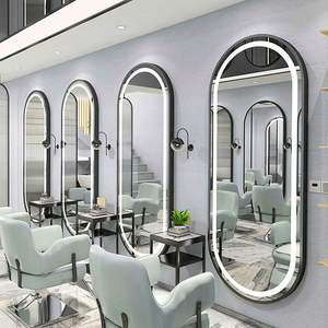 Espejo de Salón con Marco de Acero Inoxidable 2026, Luces LED, Muebles de Fábrica, Personalizado para Uso Comercial, Mesa de Estación de Belleza con Cristal - Product Image 4