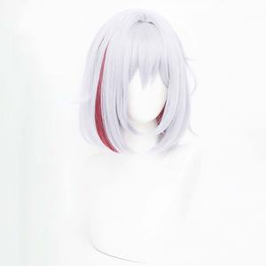 Game Honkai Star Rail Topaz <span class=keywords><strong>Cosplay</strong></span> Short Grey Highlights Red Hair Perruque GAHC-008 - Product Image 2