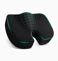 Coussin de siège en mousse à mémoire de forme - Amovible et lavable pour chaise de bureau, siège de voiture, avion, gradins, bureau - Soulagement de la douleur pour les longues périodes assises