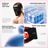 AZURETHERAPY Masque LED pour le visage entier, flexible, réglable, avec thérapie photonique 460/590/630/850nm, garantie 1 an