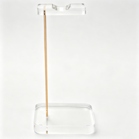 Support pour casque en acrylique transparent, support de présentation de casque de bureau en métal doré, support pour écouteurs en acrylique personnalisé