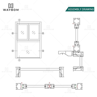 42 fenêtres pliantes résistantes aux ouragans Profil Aluminium balcon pliant fenêtre sans cadre cadre pliant cadre d'ombrage Waybom Aluminium