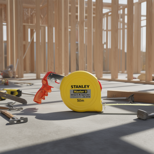 ตลับเมตร Stanley Master II แบบม้วน 50 เมตร พร้อมตะขอโลหะ สำหรับงานก่อสร้างและงานวัด - Product Image 3