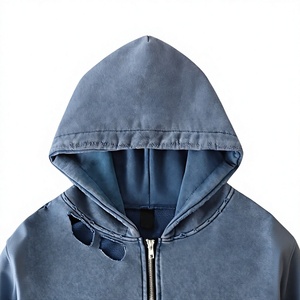 Sudadera con Capucha y Cierre para Hombre, Corte Regular, 100% Algodón, Felpa Francesa, Informal, para Invierno, con Bolsillo, Transpirable - Product Image 3