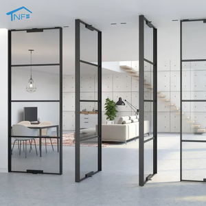NF Hotel & kantor otomatis berputar kaca pintu Sensor masuk ayunan partisi poros aluminium untuk penggunaan Interior apartemen - Product Image 2