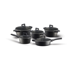 Ucclife Die-<b>Cast</b> Aluminum Cookware Set 13 Pieces Granite Non-Stick Sensor Bottom Maifan Stone Oven Safe <b>Hand</b> Wash Only - Product Image 2