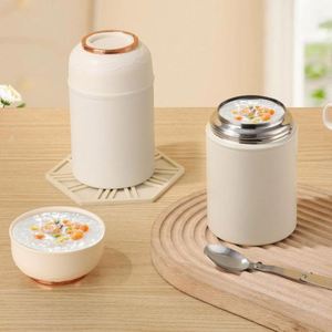 Conteneur alimentaire portable en acier inoxydable avec poignée, 500 ml, double paroi sous vide, hermétique, pour le stockage et les boissons, avec poignée intégrée - Product Image 2