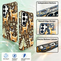 Coque de téléphone double couche à imprimé animal pour Samsung, avec rebord surélevé, airbags élastiques, antichoc, découpes précises, protection intégrale