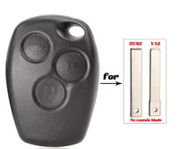 Coque de clé de voiture vierge sans lame pour 2/3 boutons, compatible Renault Dacia Modus Clio 3 Twingo Kangoo 2, style clé télécommande