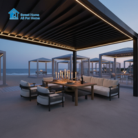 Pergola à lames orientables en aluminium Sweet Home, murs latéraux, toit rétractable bioclimatique motorisé, auvent pour jardin, patio, usage commercial