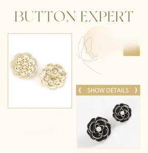 Thiết Kế Bạc Vàng May Áo Ngọc Trai Sang Trọng Mùa Đông Rhinestone Kim Loại Nút Cho Quần Áo - Product Image 2